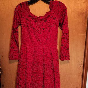 NWT Red A-line Lace Dress